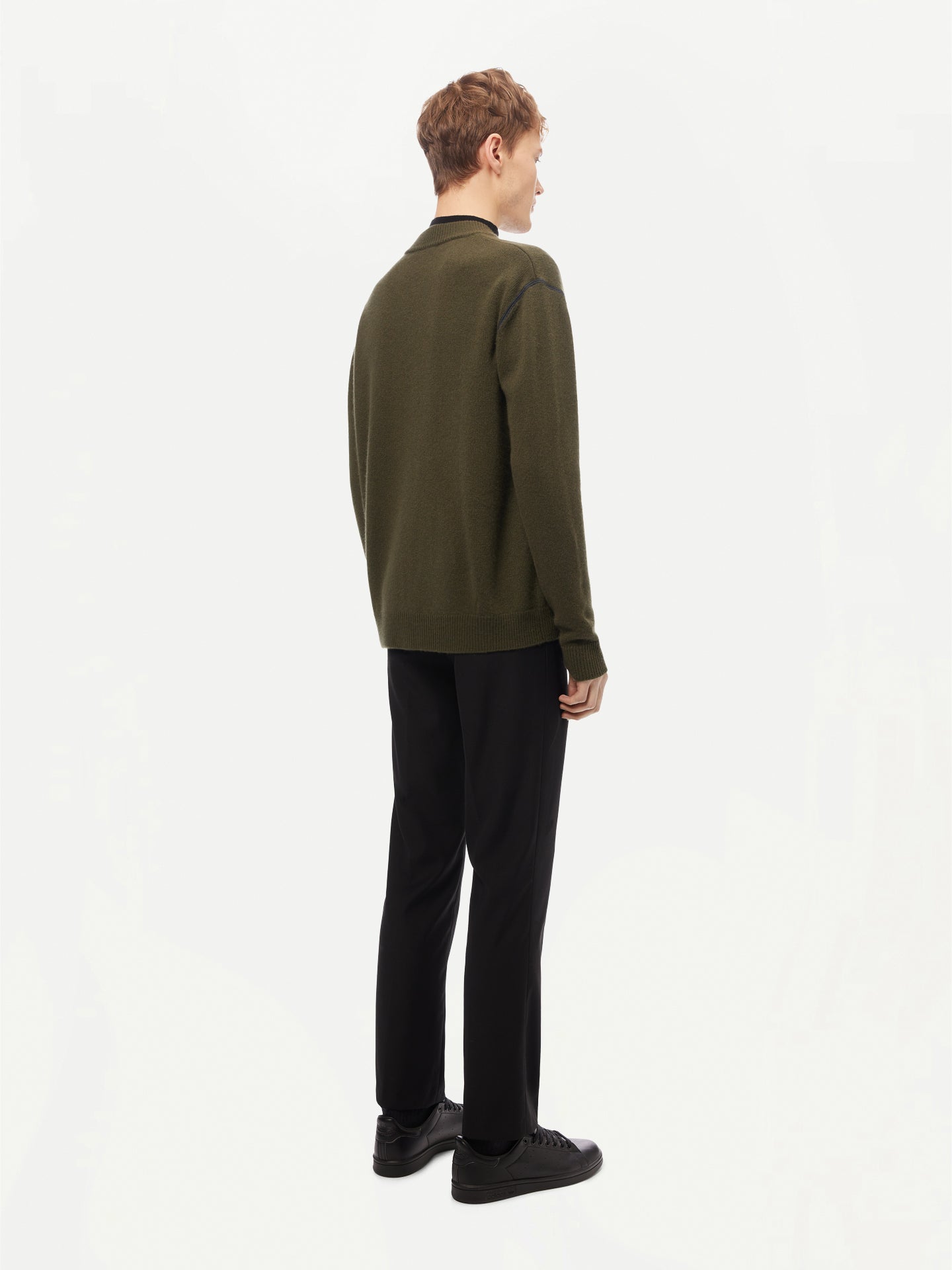 Men’s Cashmere Jacket with Zip Closure Capulet Olive - Gobi Cashmere