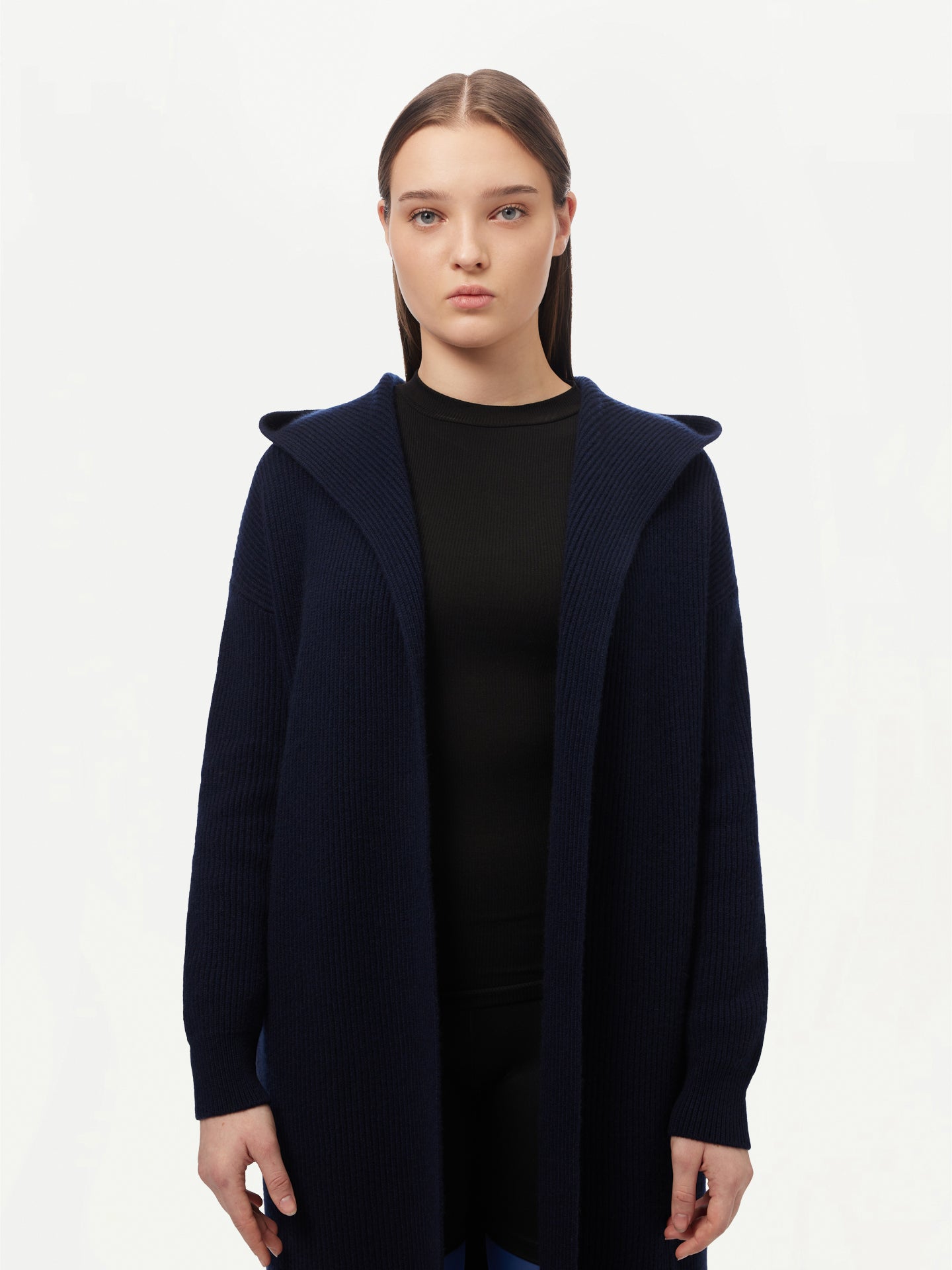 Women's Cashmere Hooded Cardigan Nayv - Gobi Cashmere 