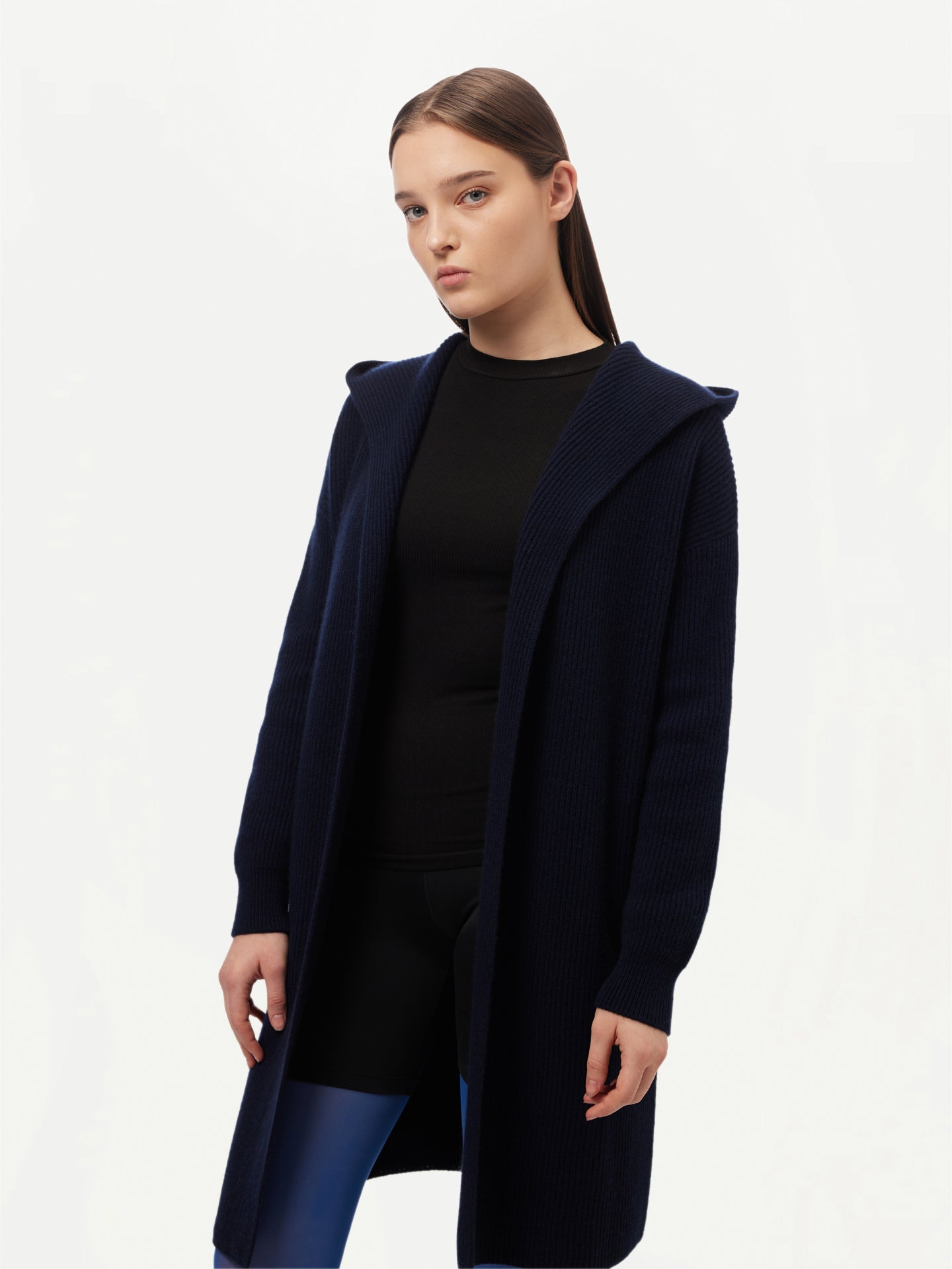 Women's Cashmere Hooded Cardigan Nayv - Gobi Cashmere 