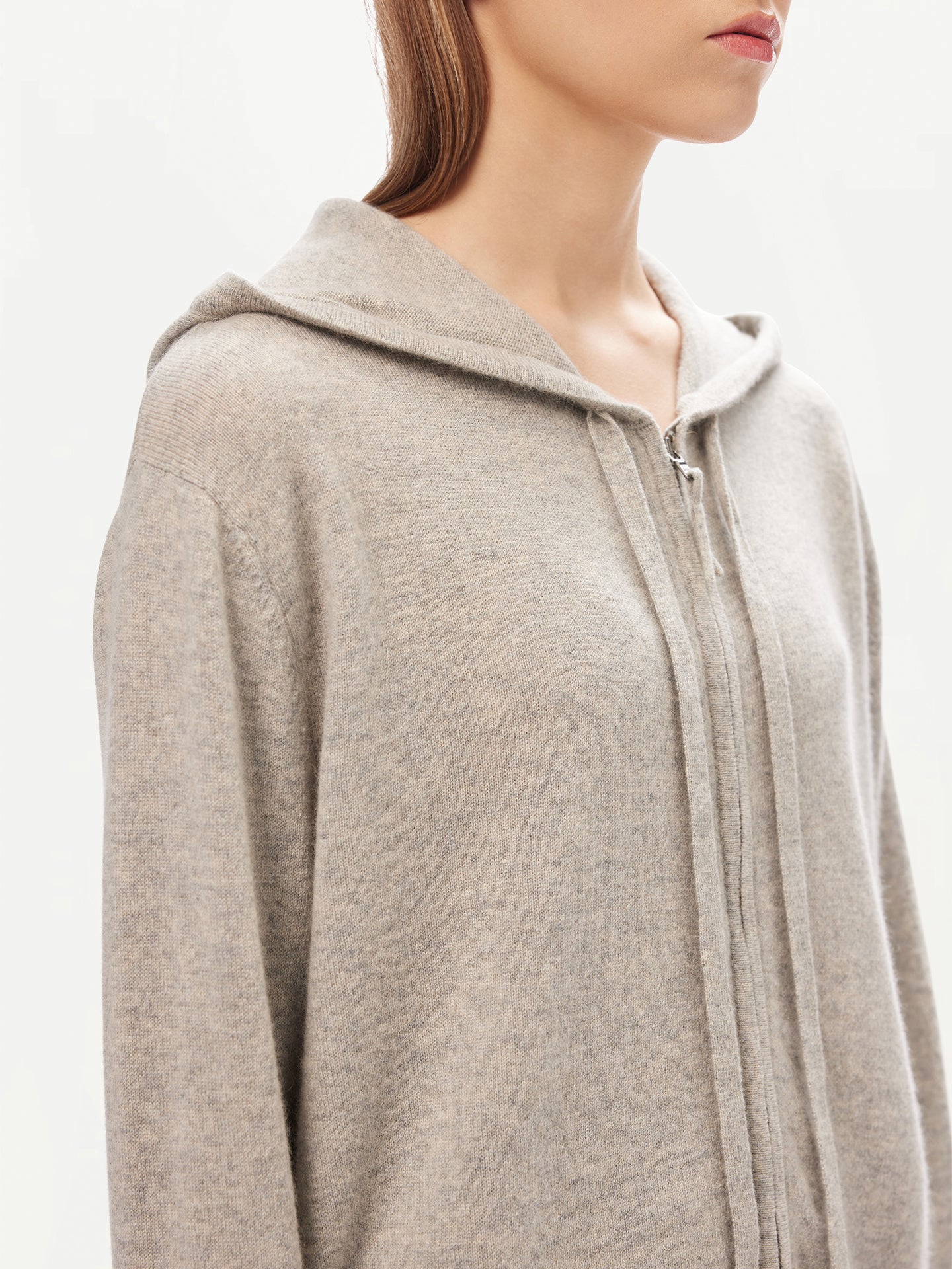 Women's Cashmere Zip-Up Hoodie Dawn Blue - Gobi Cashmere 