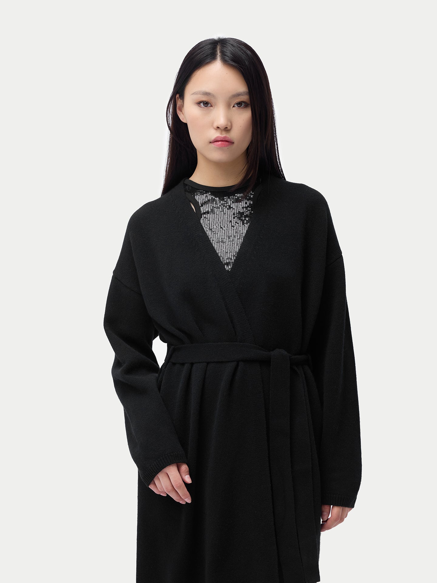 Long Maternity Cashmere Robe