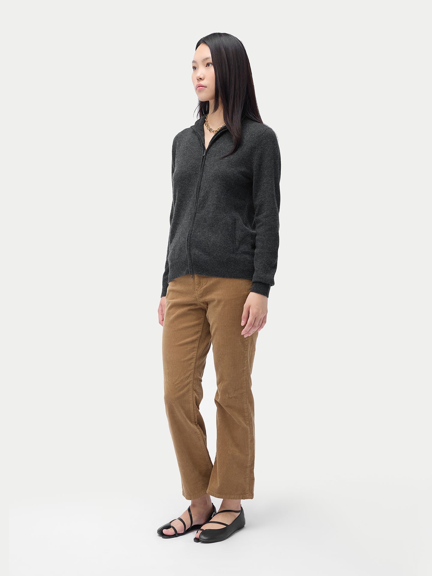 Essential Cashmere Full-Zip Cardigan