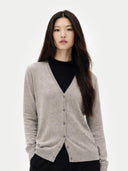 Essential Cashmere V-Neck Cardigan Dawn Blue - Gobi Cashmere #color_dawn-blue