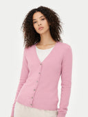 Essential Cashmere V-Neck Cardigan Orchid Smoke - Gobi Cashmere #color_orchid-smoke