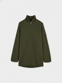 Green ribbed sweater on a white background #color_avocado