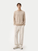 Organic Color Essential Crewneck Cashmere Sweater Warm Grey - Gobi Cashmere #color_warm-grey