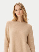 Organic Color Women's Ribbed Cashmere Sweater with Side Zippers Warm Grey - Gobi Cashmere #color_warm-grey