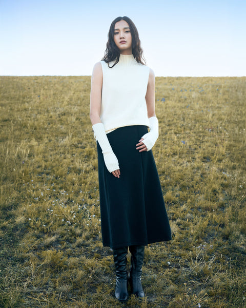 Cashmere Knitted Midi Skirt, editorial photo