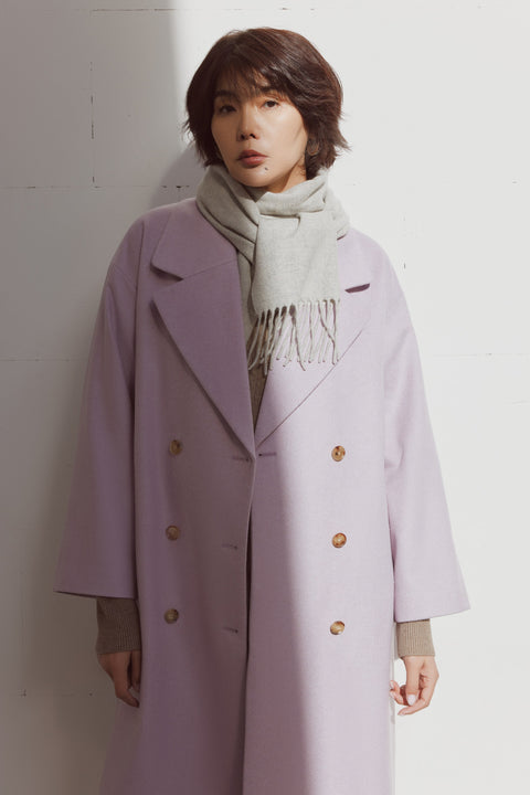 Gray Cashmere Fringed Scarf, editorial photo