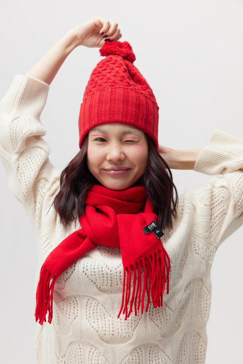 Gray Cashmere Fringed Scarf, editorial photo