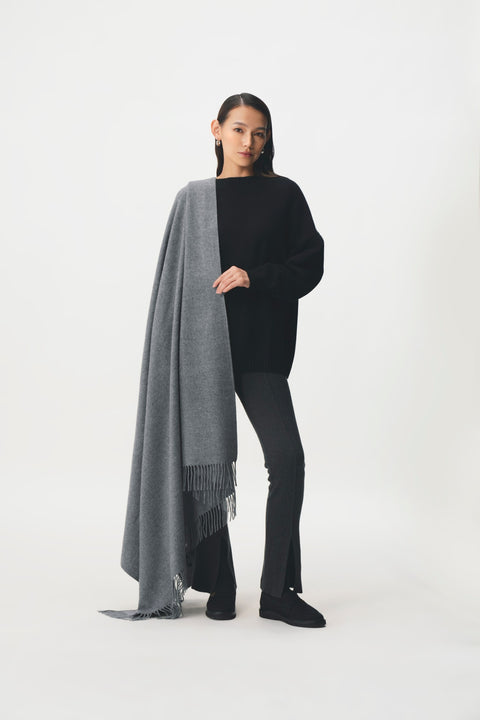 Oversized Cashmere Woven Scarf, editorial photo