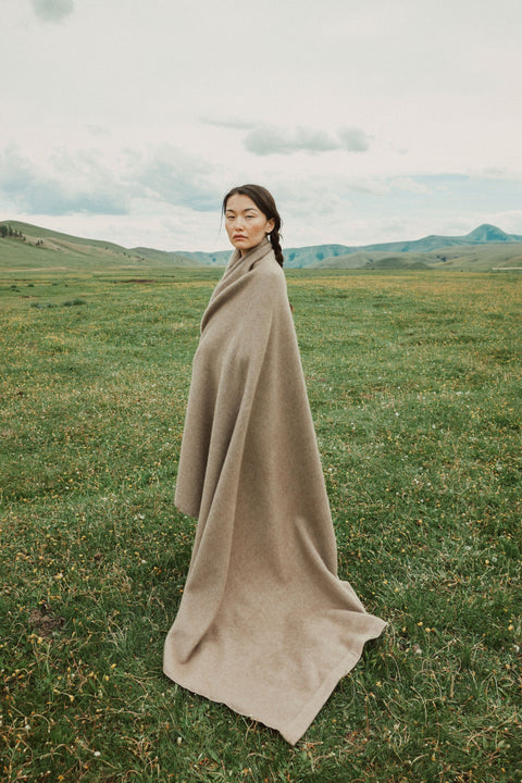 Charcoal Large Blanket With Fringe, editorial photo