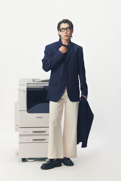 Men's Cashmere Blazer in Off-White, editorial photo