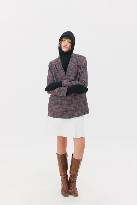 Charcoal Double-Breasted Cashmere Blazer, editorial photo