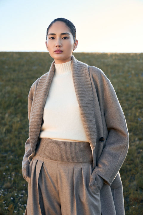 Cashmere High-Neck Sleeveless Top, editorial photo