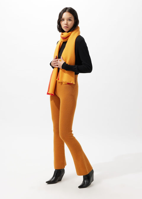 Rib-Knit Cashmere Silk Pants in Icing Pink, editorial photo