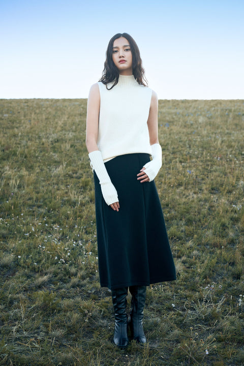 Cashmere High-Neck Sleeveless Top, editorial photo
