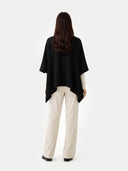 Boat-Neck Cashmere Poncho Black - Gobi Cashmere #color_black