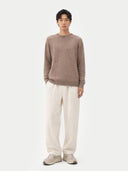 Organic Color Essential Crewneck Cashmere Sweater Taupe - Gobi Cashmere #color_taupe