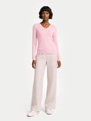 Essential Cashmere V-Neck Sweater Orchid Smoke - Gobi Cashmere #color_orchid-smoke