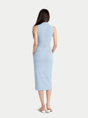 back view of a light blue sleeveless dress on a white background #color_powder-blue