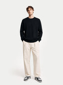 Essential Crewneck Cashmere Sweater Black - Gobi Cashmere #color_black