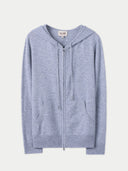 Gray hoodie with a brand logo on a light gray background #color_high-rise