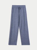 Blue wide-leg pants on a white background
