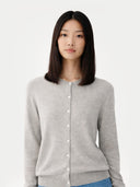 Essential Cashmere Crewneck Cardigan Dawn Blue - Gobi Cashmere #color_dawn-blue