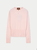 Light pink sweater with a brand label on a white background #color_peach-blush