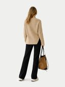 Organic Color Cashmere Sweater with Detachable Collar Beige - Gobi Cashmere #color_beige