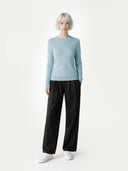 Essential Cashmere Crewneck Sweater Cloud Blue - Gobi Cashmere #color_cloud-blue