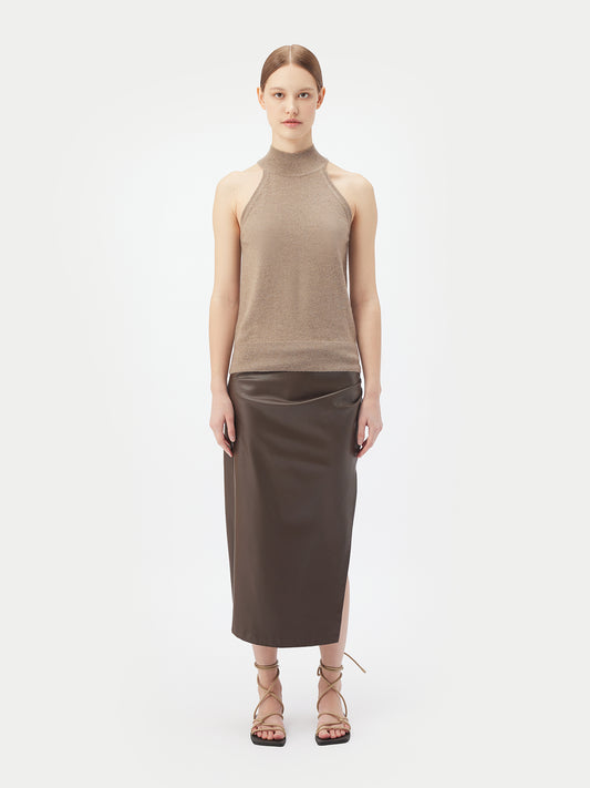 Women's Cashmere Turtleneck Top Taupe - Gobi Cashmere