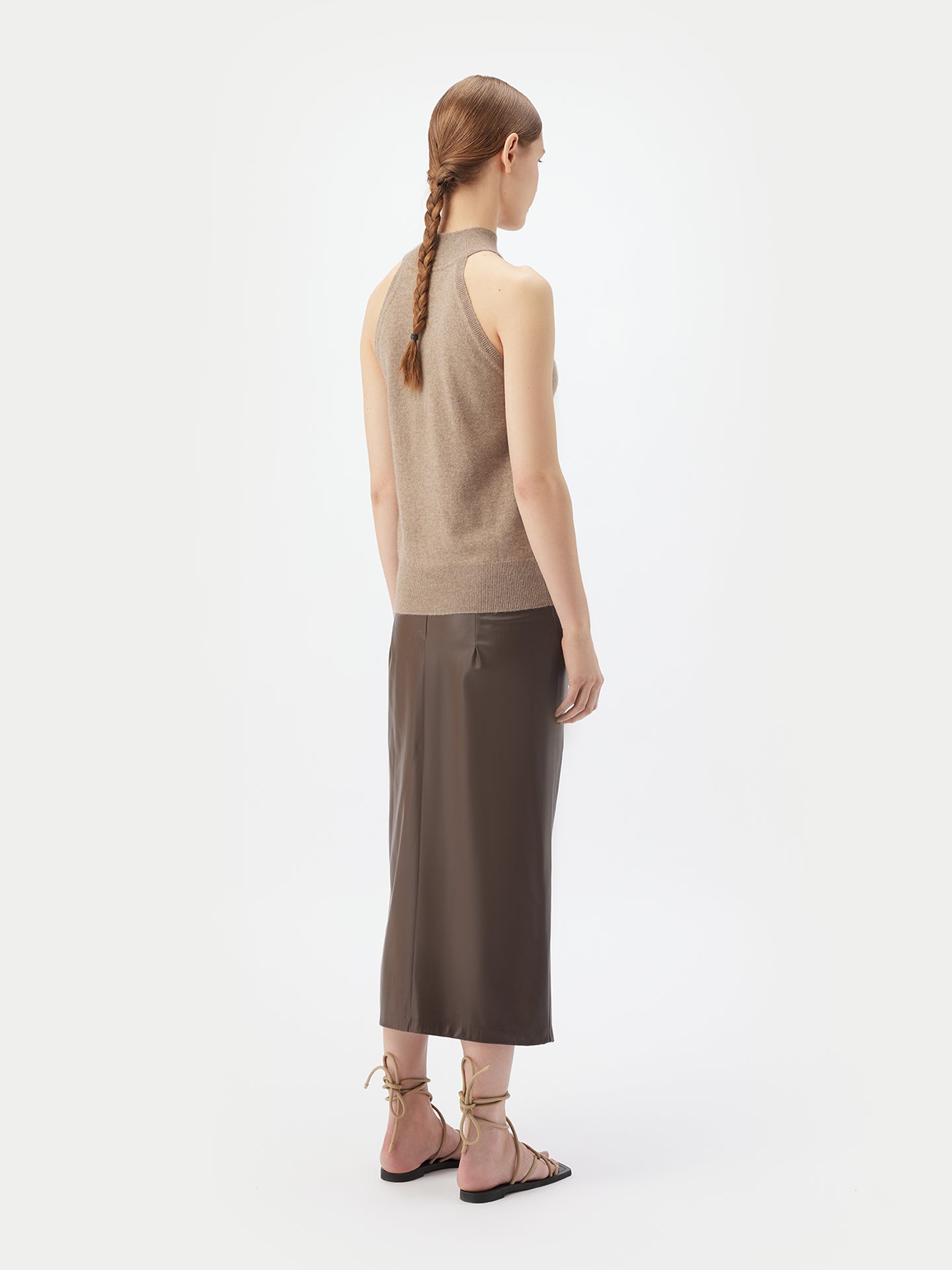 Women's Cashmere Turtleneck Top Taupe - Gobi Cashmere