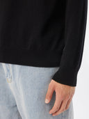 Essential Crewneck Cashmere Sweater Black - Gobi Cashmere #color_black