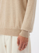 Organic Color Essential Crewneck Cashmere Sweater Warm Grey - Gobi Cashmere #color_warm-grey