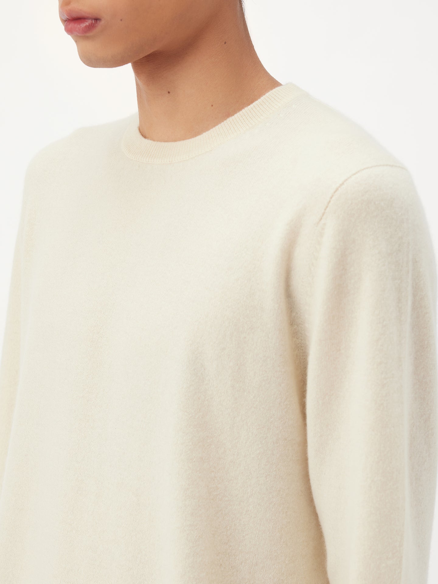 Organic Cashmere Color Essential Crew Neck Sweater