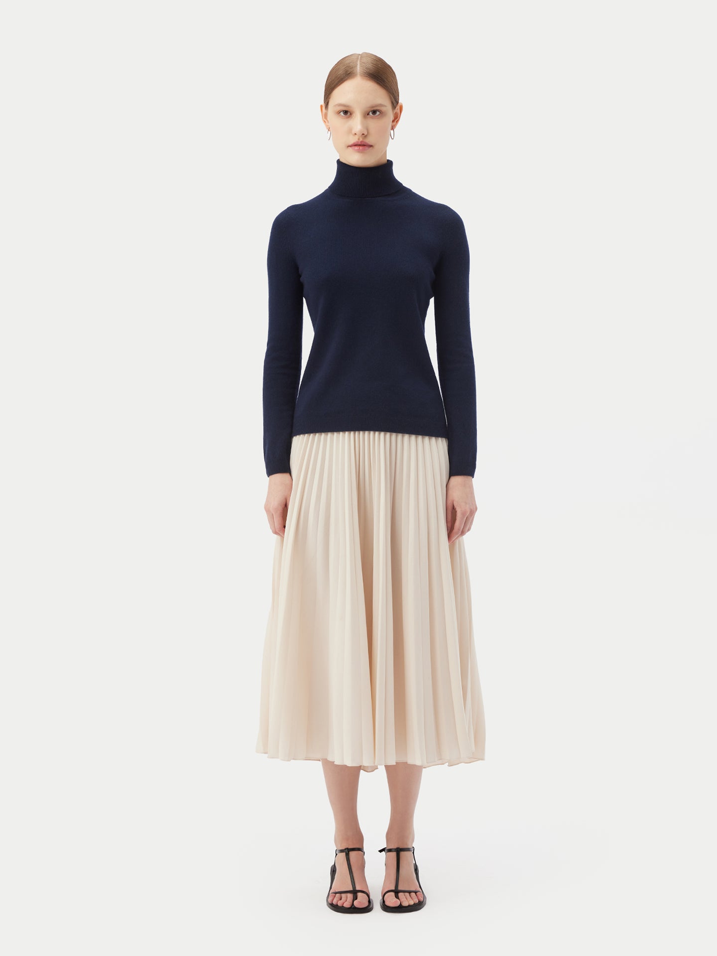 Women's Cashmere Classic Turtleneck Navy - Gobi Cashmere