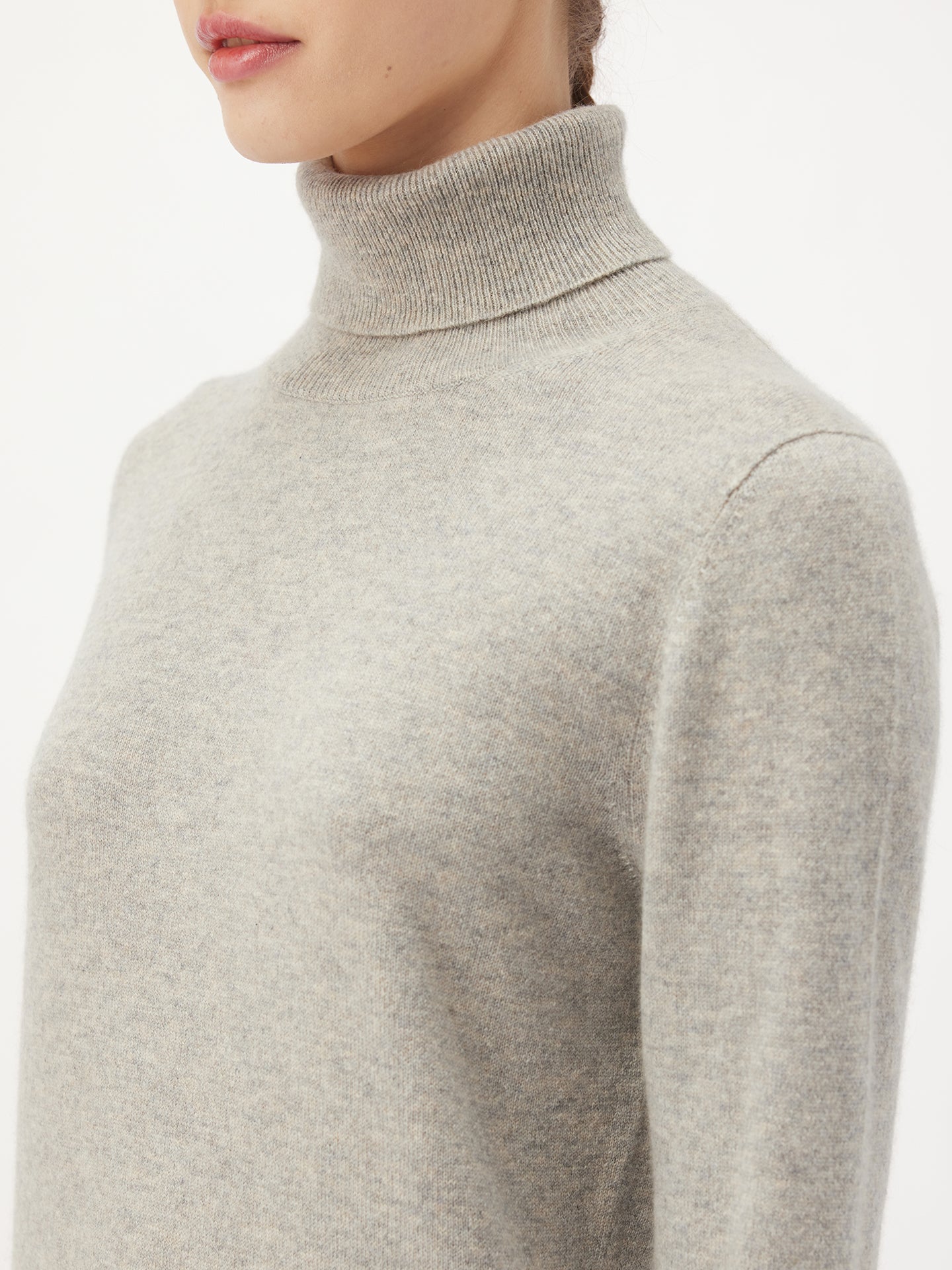 Women's Cashmere Turtle Neck Sweater Dawn Blue - Gobi Cashmere