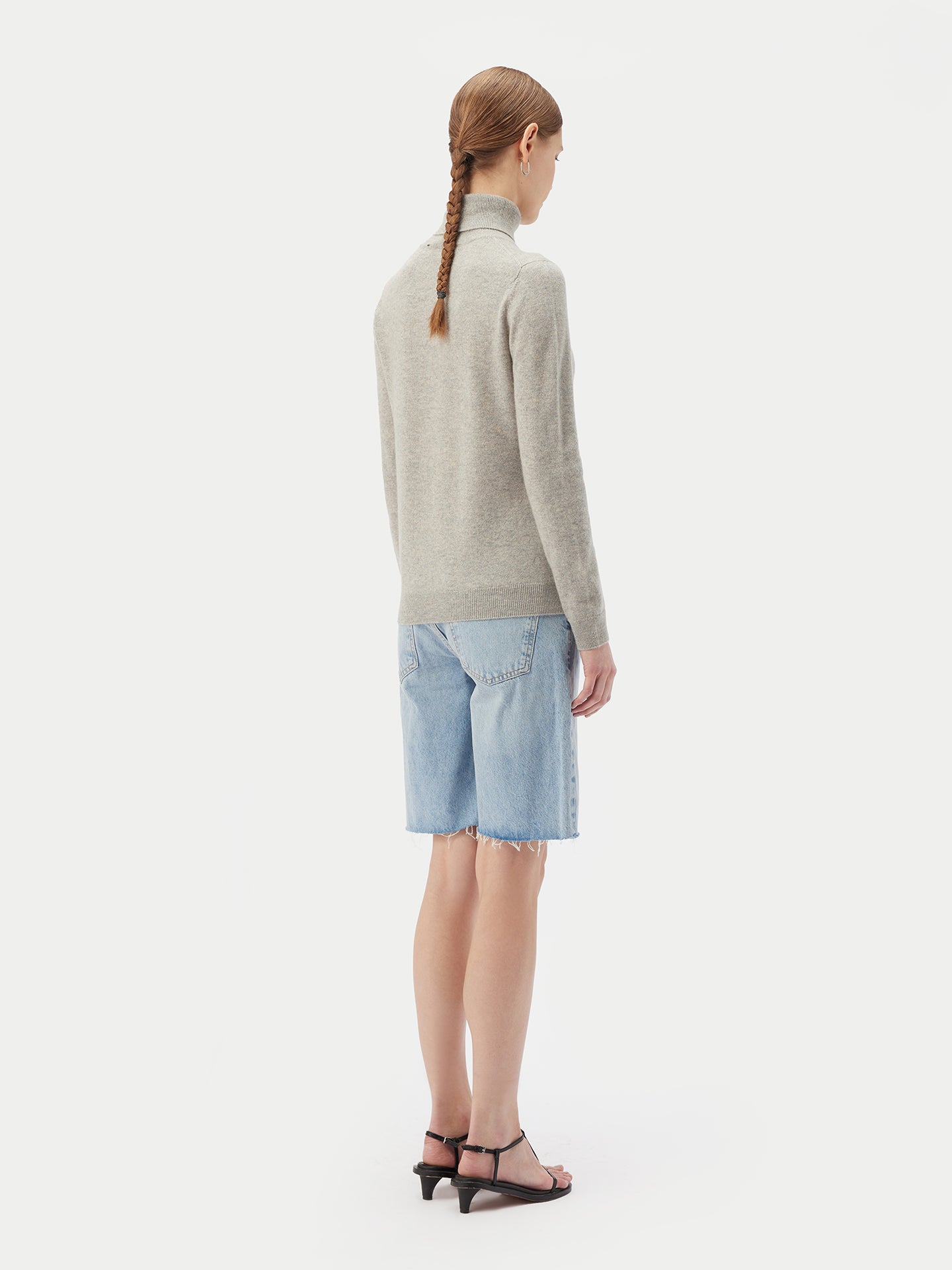 Women's Cashmere Turtle Neck Sweater Dawn Blue - Gobi Cashmere