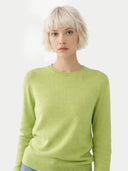 Essential Cashmere Crewneck Sweater Jade Lime - Gobi Cashmere #color_jade-lime