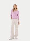 Essential Cashmere V-Neck Sweater Pink Frosting - Gobi Cashmere #color_pink-frosting