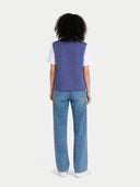 back view of a blue vest and jeans on a white background #color_crown-blue