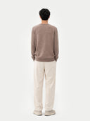 Organic Color Essential Crewneck Cashmere Sweater Taupe - Gobi Cashmere #color_taupe