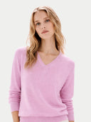 Essential Cashmere V-Neck Sweater Pink Frosting - Gobi Cashmere #color_pink-frosting