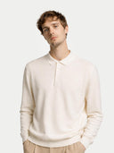 Man wearing a cream-colored sweater against a white background #color_marshmallow