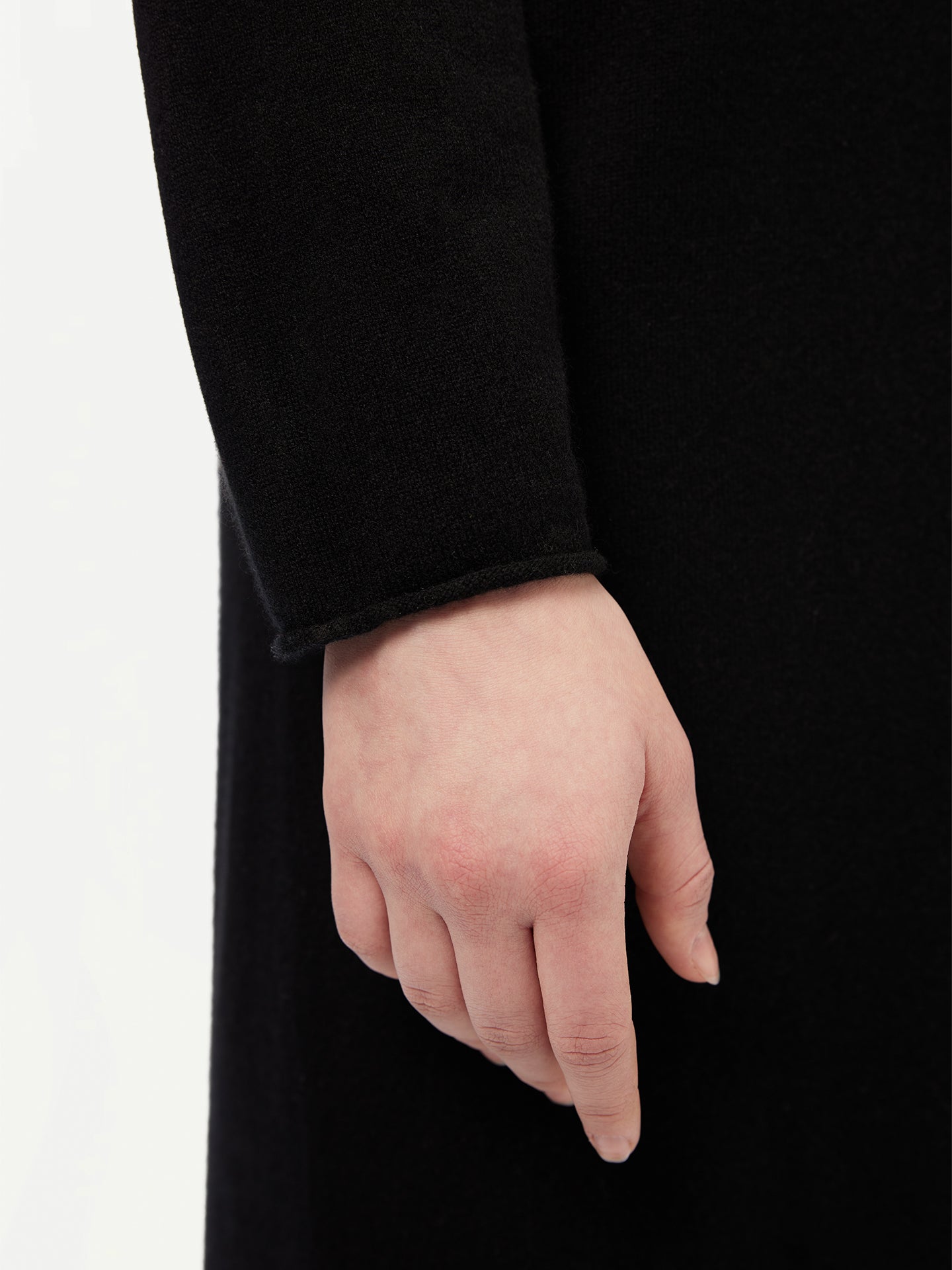 Women's 3D Longline Cardigan Black - Gobi Cashmere 