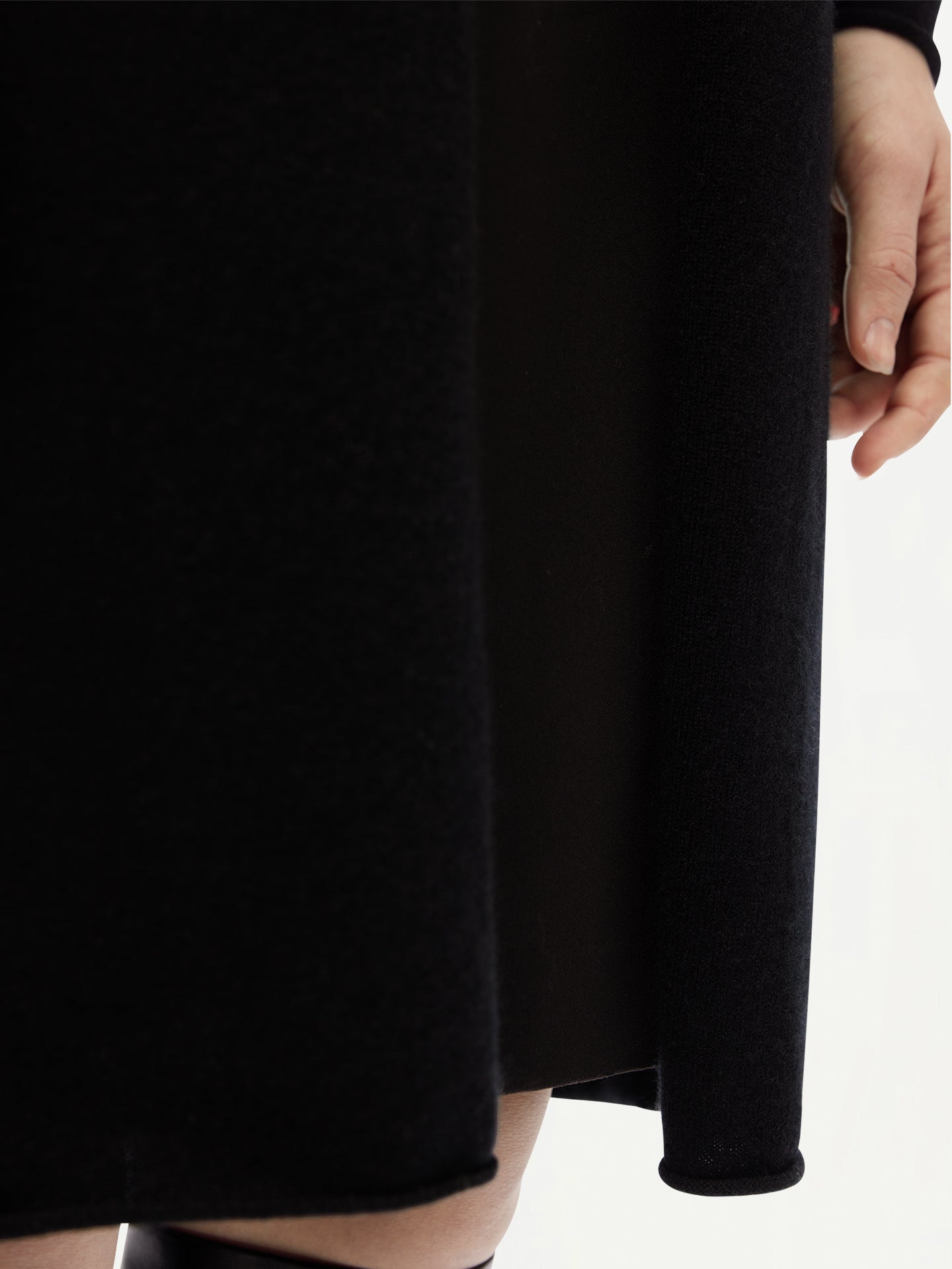 Women's 3D Longline Cardigan Black - Gobi Cashmere 
