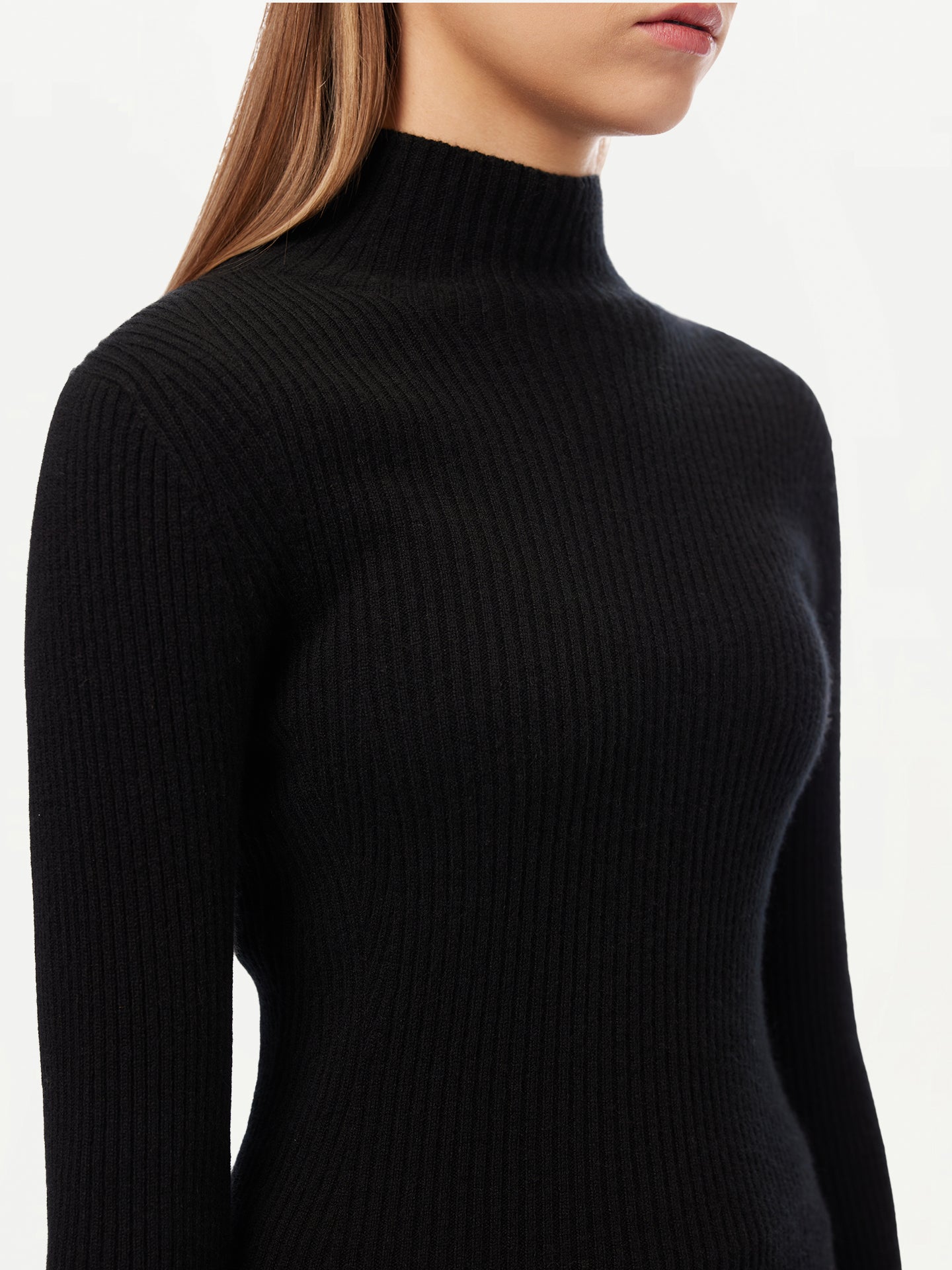 Women's Cashmere Bell-Sleeve Sweater Black - Gobi Cashmere