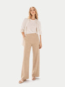 Organic Color Wide-Leg Ajour Knit Cashmere Pants Beige - Gobi Cashmere #color_beige